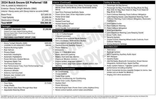 Used 2024 Buick Encore GX Preferred w/ Comfort Package AWD/4WD image 2