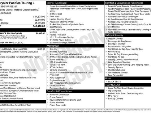 Used 2023 Chrysler Pacifica Touring-L w/ S Appearance Package image 36