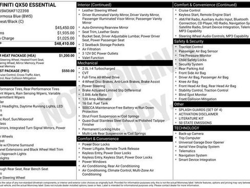 Used 2019 INFINITI QX50 Essential w/ Premium Heat Package image 10