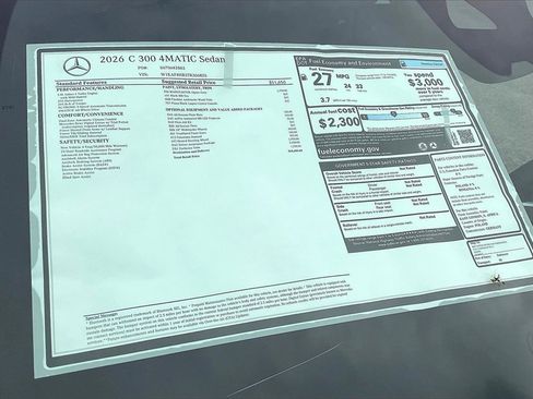 New 2026 Mercedes-Benz C 300 4MATIC Sedan image 13