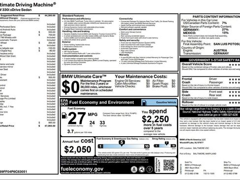 Used 2023 BMW 330i xDrive Sedan w/ Driving Assistance Package image 52