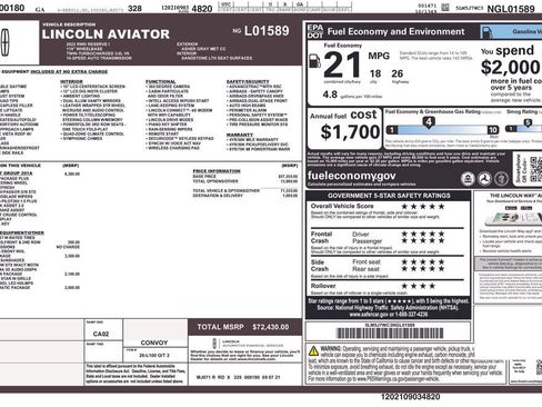Used 2022 Lincoln Aviator Reserve w/ Equipment Group 201A RWD image 21