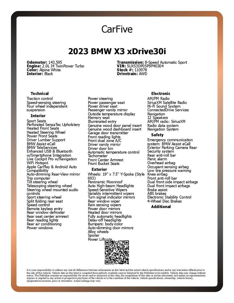 Used 2023 BMW X3 xDrive30i w/ Premium Package AWD/4WD image 30