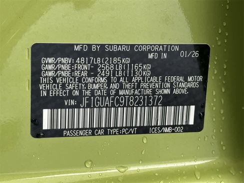 New 2026 Subaru Impreza 2.0i Sport image 21