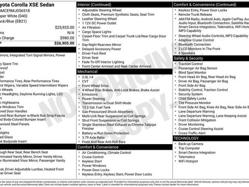 Used 2021 Toyota Corolla XSE FWD image 3