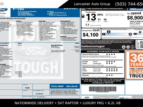 Used 2013 Ford F150 Raptor w/ Luxury Equipment Group AWD/4WD image 2