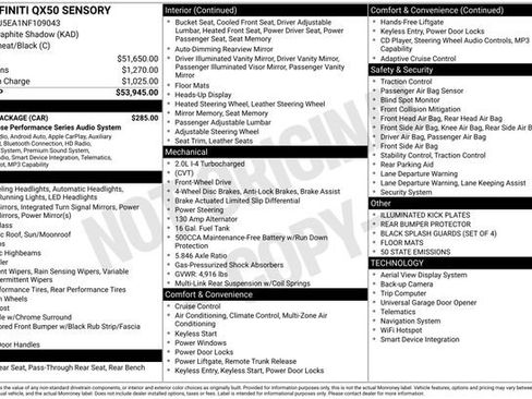Used 2022 INFINITI QX50 Sensory w/ Cargo Package FWD image 3