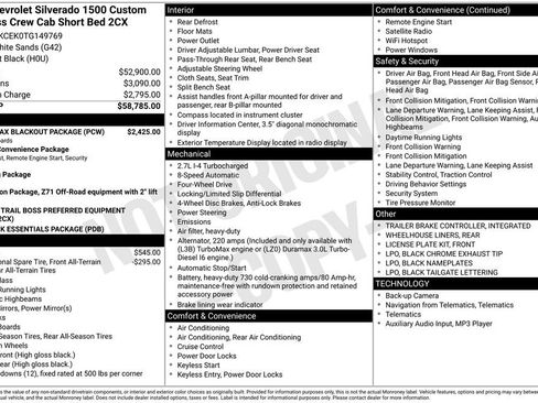 New 2026 Chevrolet Silverado 1500 Custom Trail Boss w/ Turbomax Blackout Package AWD/4WD image 12