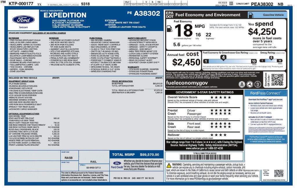 Certified 2023 Ford Expedition Platinum AWD/4WD image 6