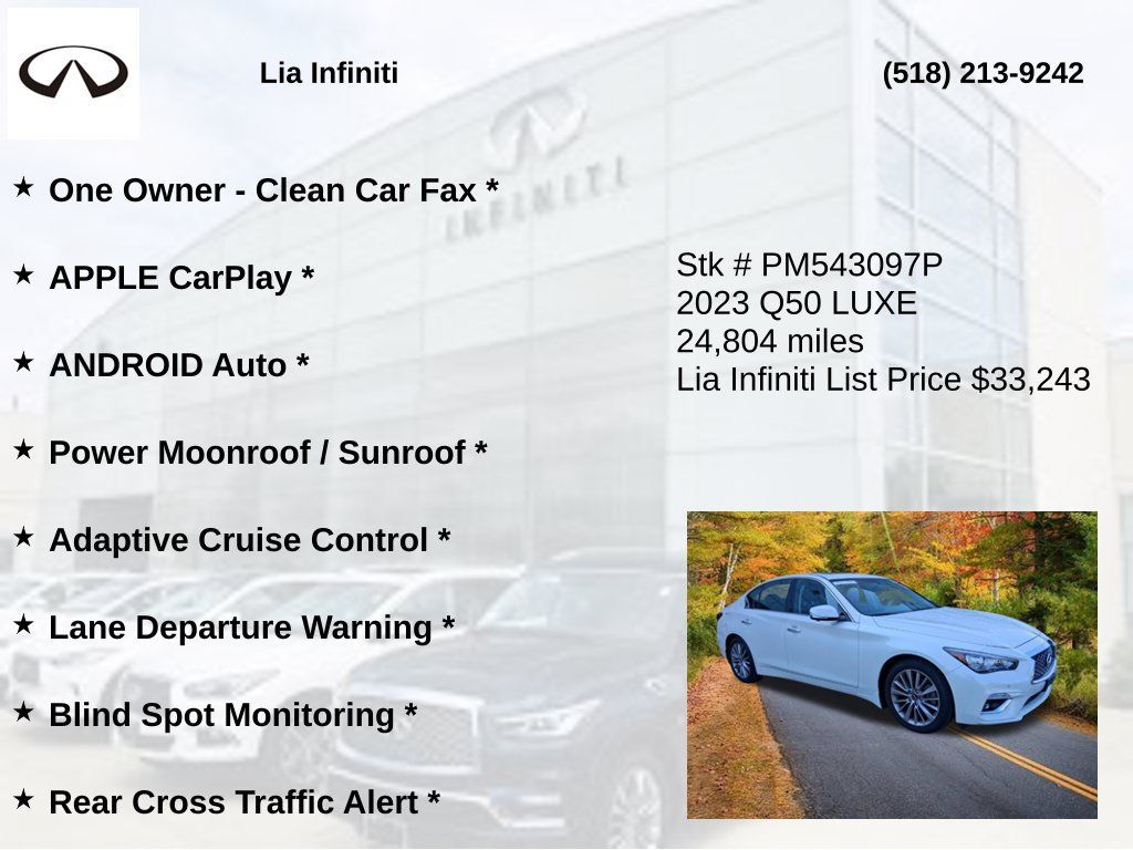 Certified 2023 INFINITI Q50 Luxe w/ Cargo Package AWD/4WD image 10