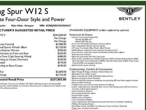 Used 2017 Bentley Flying Spur S W12 AWD/4WD image 7
