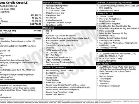Used 2024 Toyota Corolla Cross LE w/ Moonroof Package AWD/4WD image 27