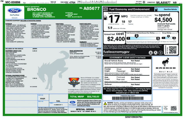 Certified 2021 Ford Bronco Badlands AWD/4WD image 38
