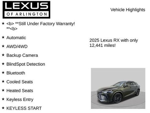 Used 2025 Lexus RX 350 Premium w/ Convenience Package AWD/4WD image 8