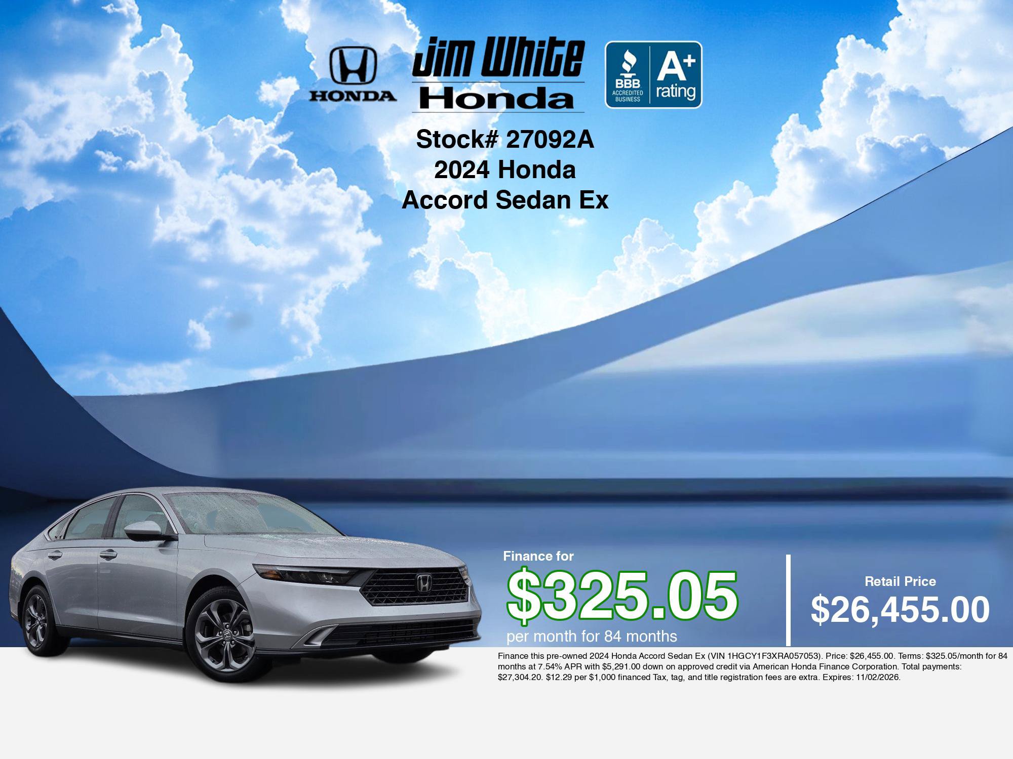 Certified 2024 Honda Accord EX image 5