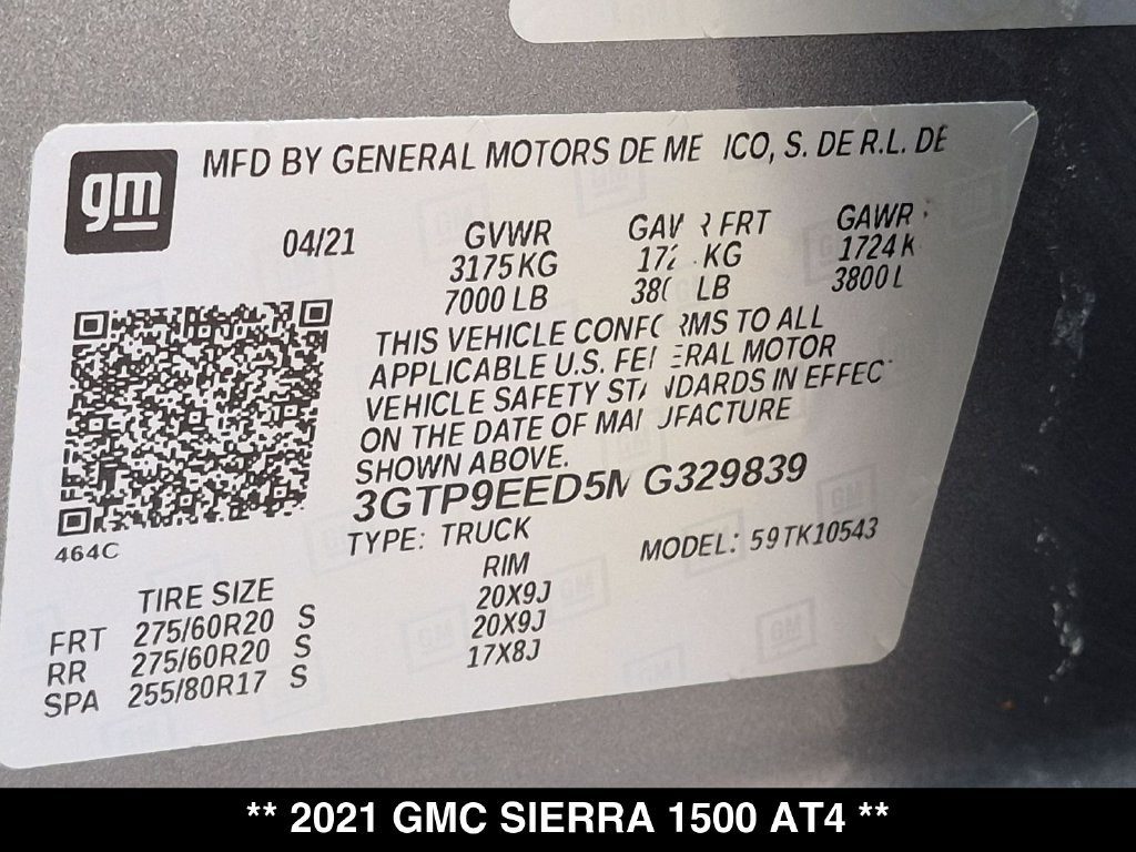 Used 2021 GMC Sierra 1500 AT4 w/ AT4 Value Package AWD/4WD image 35