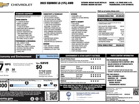 Used 2022 Chevrolet Equinox LS AWD/4WD image 3
