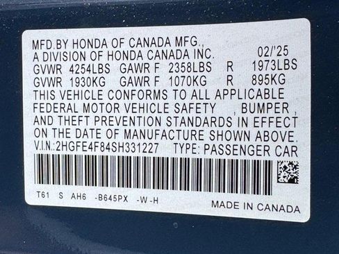 Certified 2025 Honda Civic FWD Hybrid Sedan image 26