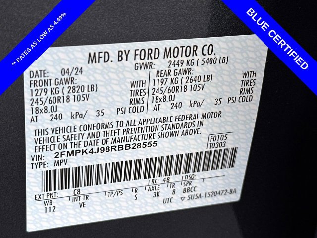 Certified 2024 Ford Edge SEL w/ Convenience Package AWD/4WD image 12