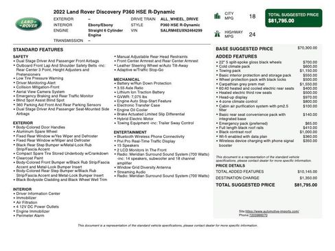 Used 2022 Land Rover Discovery HSE R-Dynamic image 2