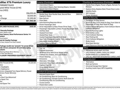 Certified 2024 Cadillac XT6 Premium Luxury w/ LPO, Floor Liner Package AWD/4WD image 40