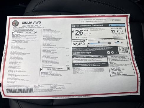 New 2025 Alfa Romeo Giulia w/ Driving Assist Package image 26