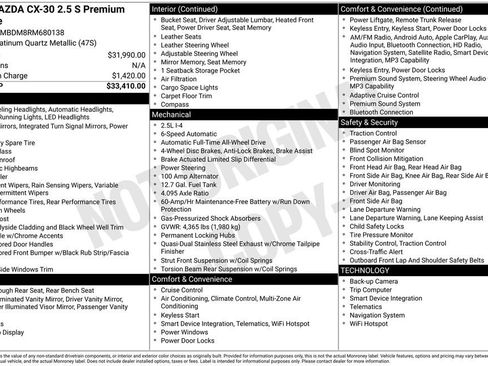 Used 2024 MAZDA CX-30 AWD 2.5 S w/ Premium Package image 20