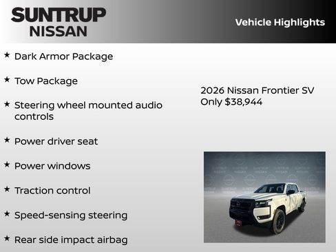 New 2026 Nissan Frontier SV w/ Tow Package image 8