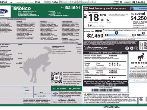 Used 2023 Ford Bronco 4-Door w/ Sasquatch Package AWD/4WD image 5