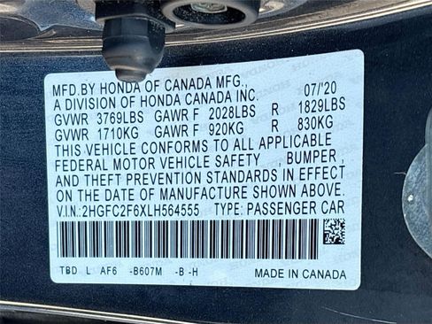 Certified 2020 Honda Civic LX image 33