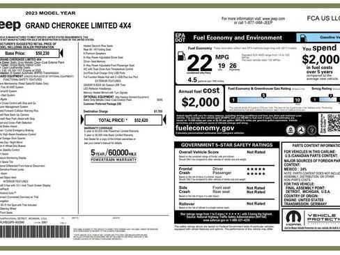 Certified 2023 Jeep Grand Cherokee Limited AWD/4WD image 4