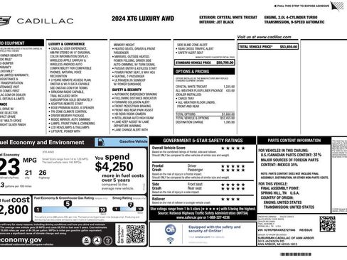 Used 2024 Cadillac XT6 Luxury w/ LPO, Floor Liner Package image 4