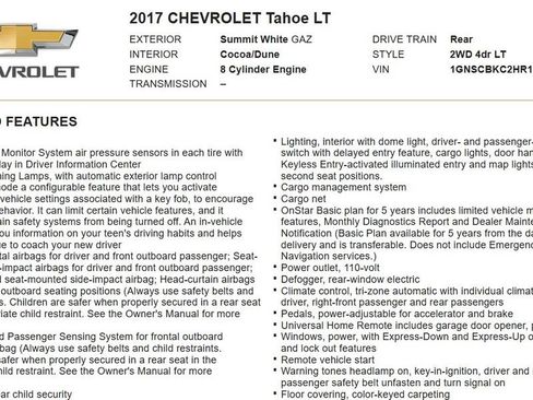 Used 2017 Chevrolet Tahoe LT RWD image 17