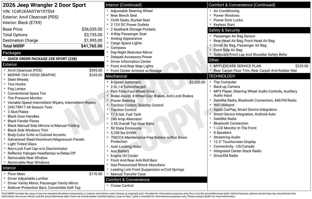 New 2026 Jeep Wrangler Sport AWD/4WD image 40