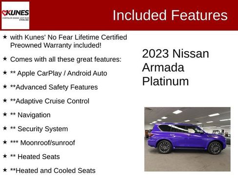 Used 2023 Nissan Armada Platinum w/ Captain's Chairs Package image 2