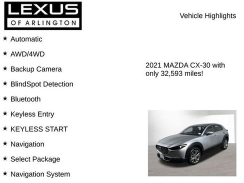 Used 2021 MAZDA CX-30 AWD 2.5 S w/ Select Package image 7