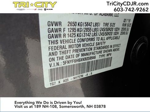 Used 2019 Honda Pilot Touring image 40