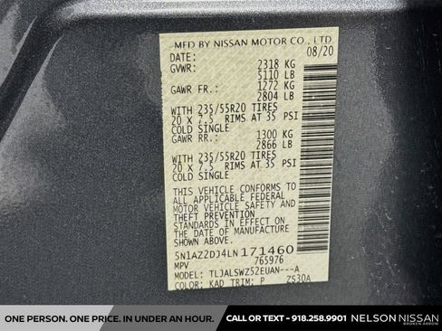 Used 2020 Nissan Murano Platinum w/ Cargo Package FWD image 34