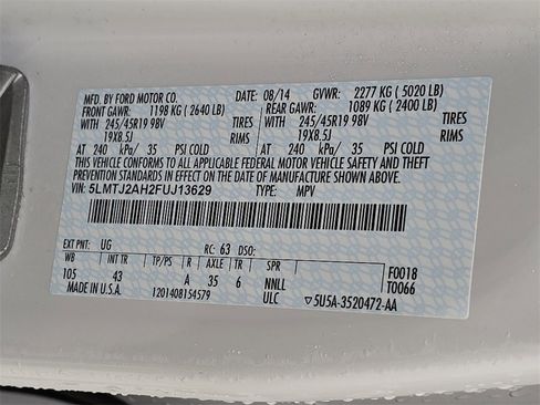 Used 2015 Lincoln MKC AWD w/ Equipment Group 102A Reserve image 38