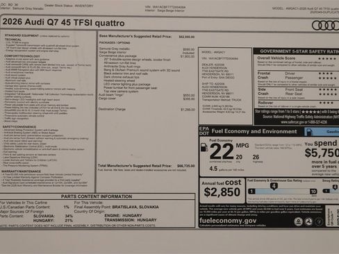 New 2026 Audi Q7 2.0T Premium image 32