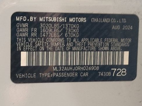 Used 2024 Mitsubishi Mirage ES FWD image 33