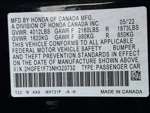 Used 2022 Honda Civic EX image 12