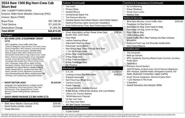 Used 2024 RAM 1500 Big Horn AWD/4WD image 11