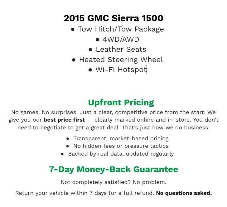 Used 2015 GMC Sierra 1500 SLT AWD/4WD image 2