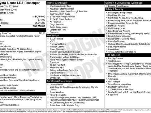 Used 2021 Toyota Sienna LE FWD image 2