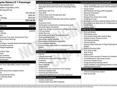 Used 2011 Toyota Sienna LE w/ Towing Pkg AWD/4WD image 3
