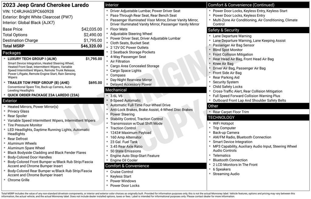 Used 2023 Jeep Grand Cherokee Laredo w/ Luxury Tech Group I AWD/4WD image 32