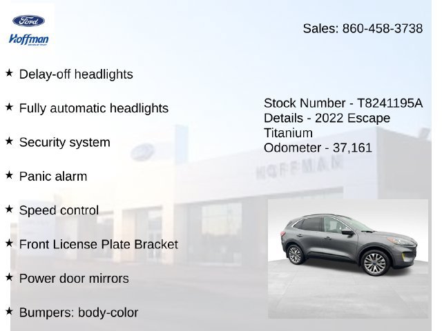 Certified 2022 Ford Escape Titanium w/ Class II Trailer Tow Package AWD/4WD image 30