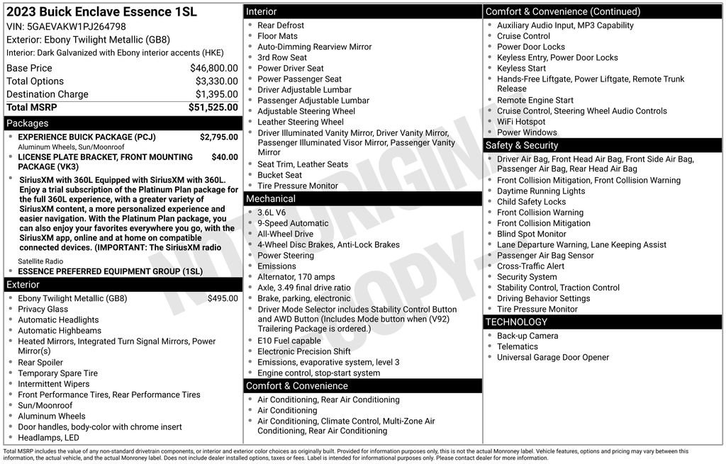 Certified 2023 Buick Enclave Essence w/ Experience Buick Package AWD/4WD image 33