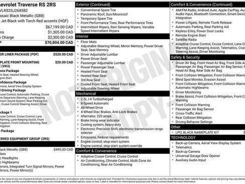 Used 2025 Chevrolet Traverse RS w/ LPO, Floor Liner Package image 1